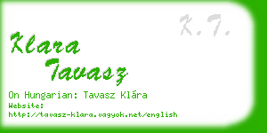 klara tavasz business card